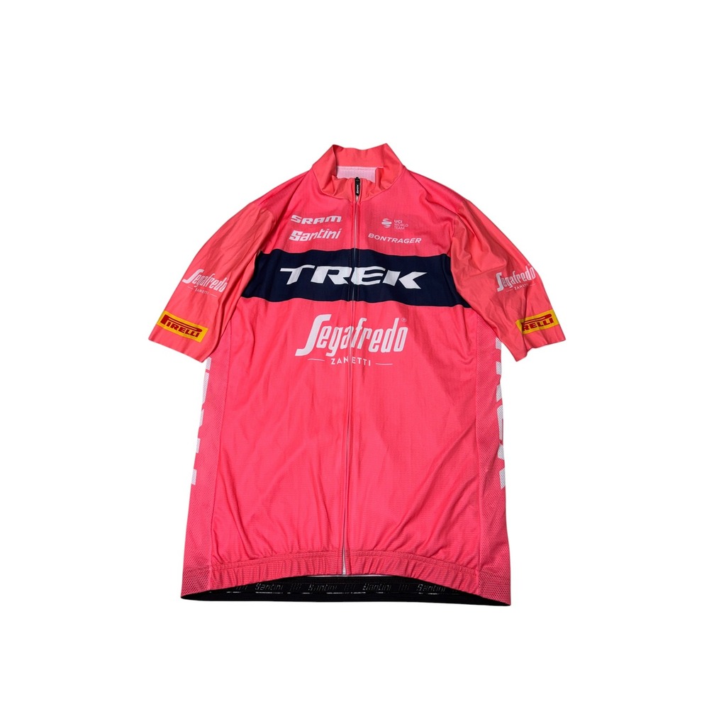 Santini Trek Segafredo Mens Cycling Jersey Pink Navy Short Sleeve Size L Italy